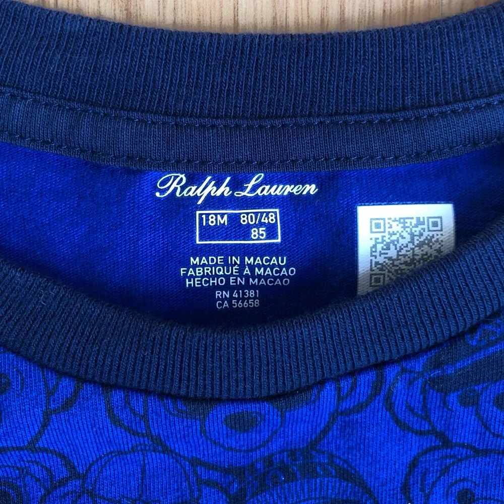 EUC Ralph Lauren Baby Boy T-Shirt-Blue with Bunch of Bears + Baseball Hat Bear